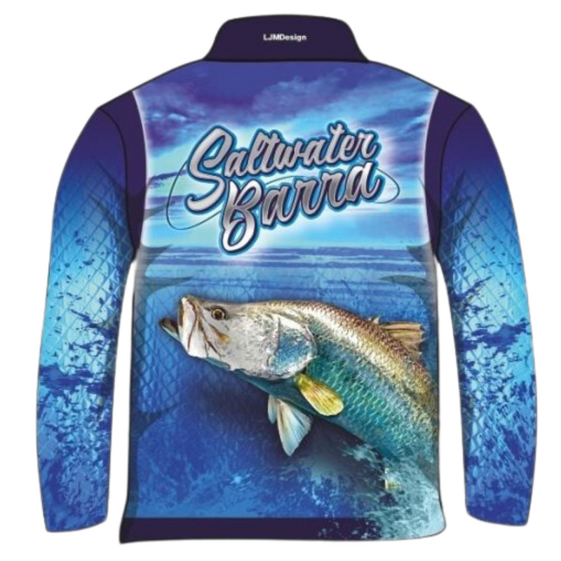☆Pre-Order☆ Fishing  Barramundi Saltwater Blue Fishing Shirt