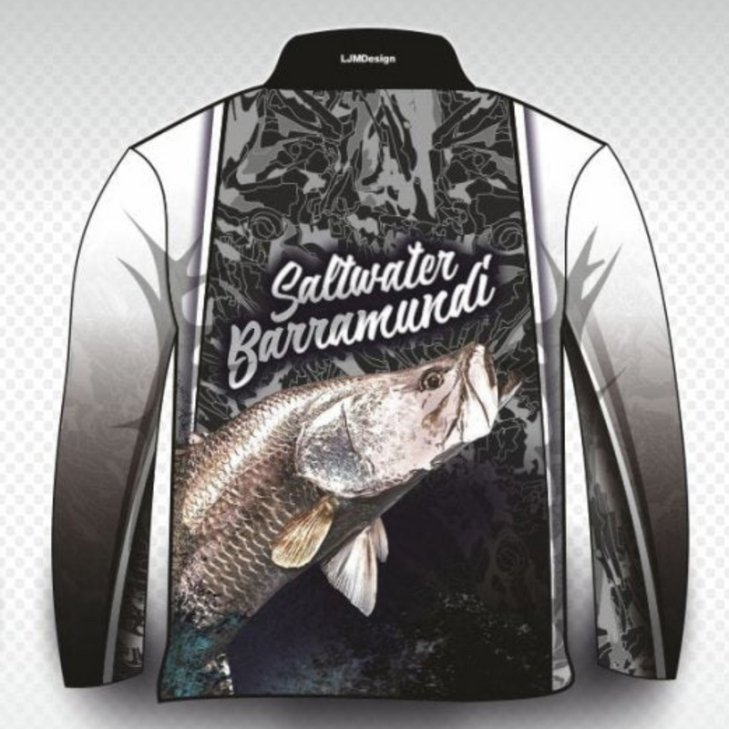 ☆Pre-Order☆ Fishing  Barramundi Saltwater Camo Fishing Shirt