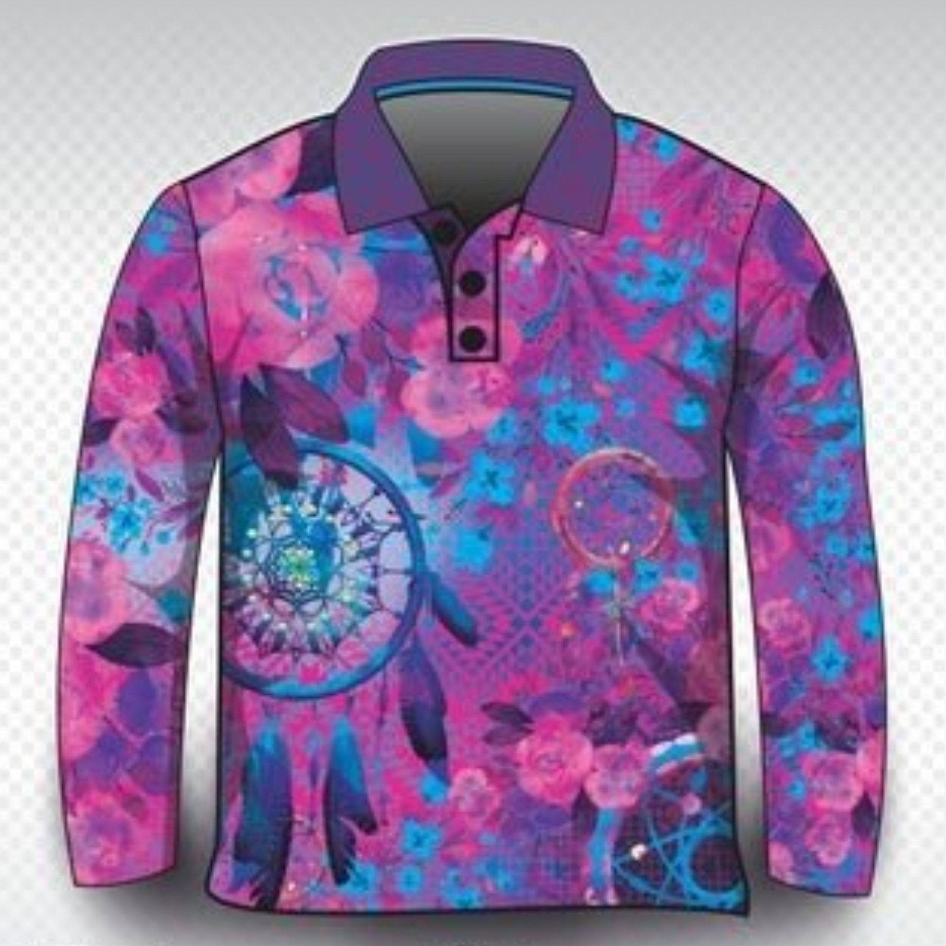 ★Pre-Order★ Western | Aztec Dreamcatcher Pink Shirt Z and TEE camping country cowgirl fishing GIRLS DESIGNS ladies Ladies Fishing Ladies Fishing Shirt LJM outback pink Preorder quick dry spo-default spo-disabled sun sun shirt sun shirts sunsafe uv western Women WOMEN'S DESIGNS Women's Fishing Women's Fishing Shirt womens