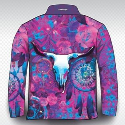 ★Pre-Order★ Western | Aztec Dreamcatcher Pink Shirt Z and TEE camping country cowgirl fishing GIRLS DESIGNS ladies Ladies Fishing Ladies Fishing Shirt LJM outback pink Preorder quick dry spo-default spo-disabled sun sun shirt sun shirts sunsafe uv western Women WOMEN'S DESIGNS Women's Fishing Women's Fishing Shirt womens