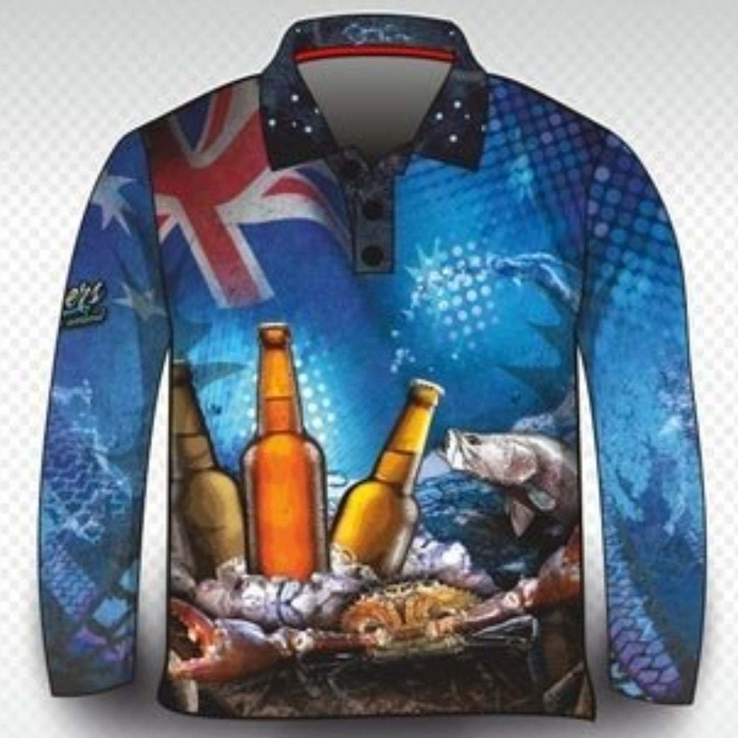 ★Pre-Order★ Australian | Cheers to the Weekend Fishing Shirt Z and TEE AUSSIE FLAG Australia Australia Day Australian camping FISH DESIGNS fishing LJM men MEN'S DESIGNS mens Preorder quick dry spo-default spo-disabled sun sun shirt sun shirts sunsafe uv