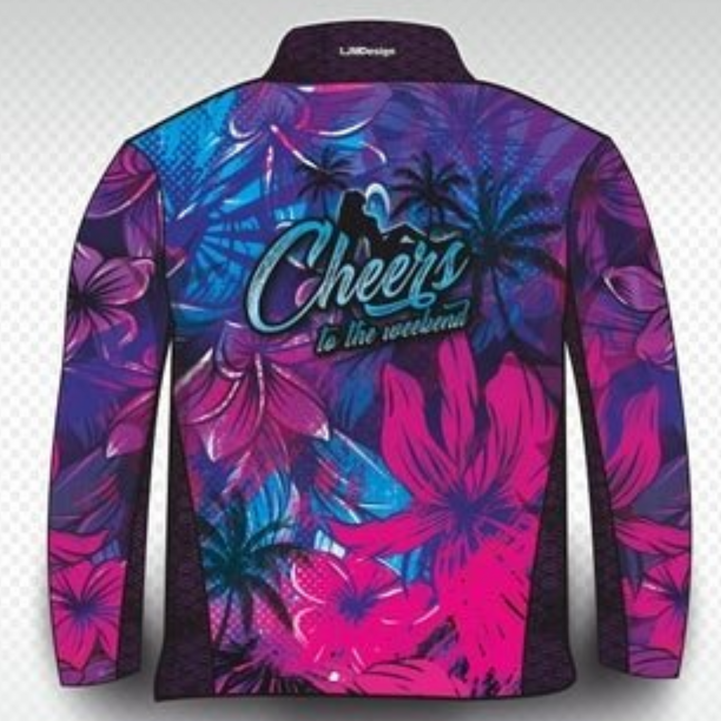 ★Pre-Order★ Tropical | Cheers to the Weekend Tropical Shirt Z and TEE blue camping cruise fishing FLORAL flowers LJM pink Preorder purple quick dry spo-default spo-disabled sun sun shirt sun shirts sunsafe tropical TROPICAL DESIGNS uv Women WOMEN'S DESIGNS womens