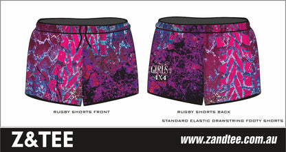 ★Pre-Order★ Rugby Shorts | Girls 4x4 Bush Pink Purple Z and TEE camping cape york CAPE YORK DESIGNS FISHING LJM quick dry spo-default spo-disabled sun sunsafe SWIMMING uv Women WOMEN'S DESIGNS Women's Fishing womens z&tee