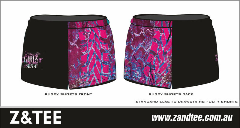 ★Pre-Order★ Rugby Shorts | Girls 4x4 Bush Pink Purple Black LJM Designs camping cape york CAPE YORK DESIGNS FISHING in stock LJM quick dry spo-default spo-disabled sun sun shirt sun shirts sunsafe SWIMMING uv Women WOMEN'S DESIGNS Women's Fishing womens z&tee