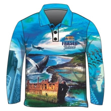 Fraser Island | Complete Fraser Island (K'gari) Blue Fishing Shirt ★Pre-Order★ Z and TEE 4x4 boy boys camping fishing FRASER ISLAND DESIGNS K'gari men MEN'S DESIGNS mens Preorder quick dry spo-default spo-disabled sun sun shirt sun shirts sunsafe travel uv