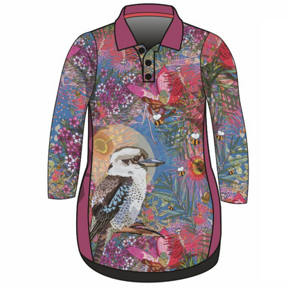 ★Pre-Order★ Australian Birds Kookaburra Lifestyle Dress Long or Short Sleeve Z and TEE girls MANDALA WOMEN'S DESIGNS womens