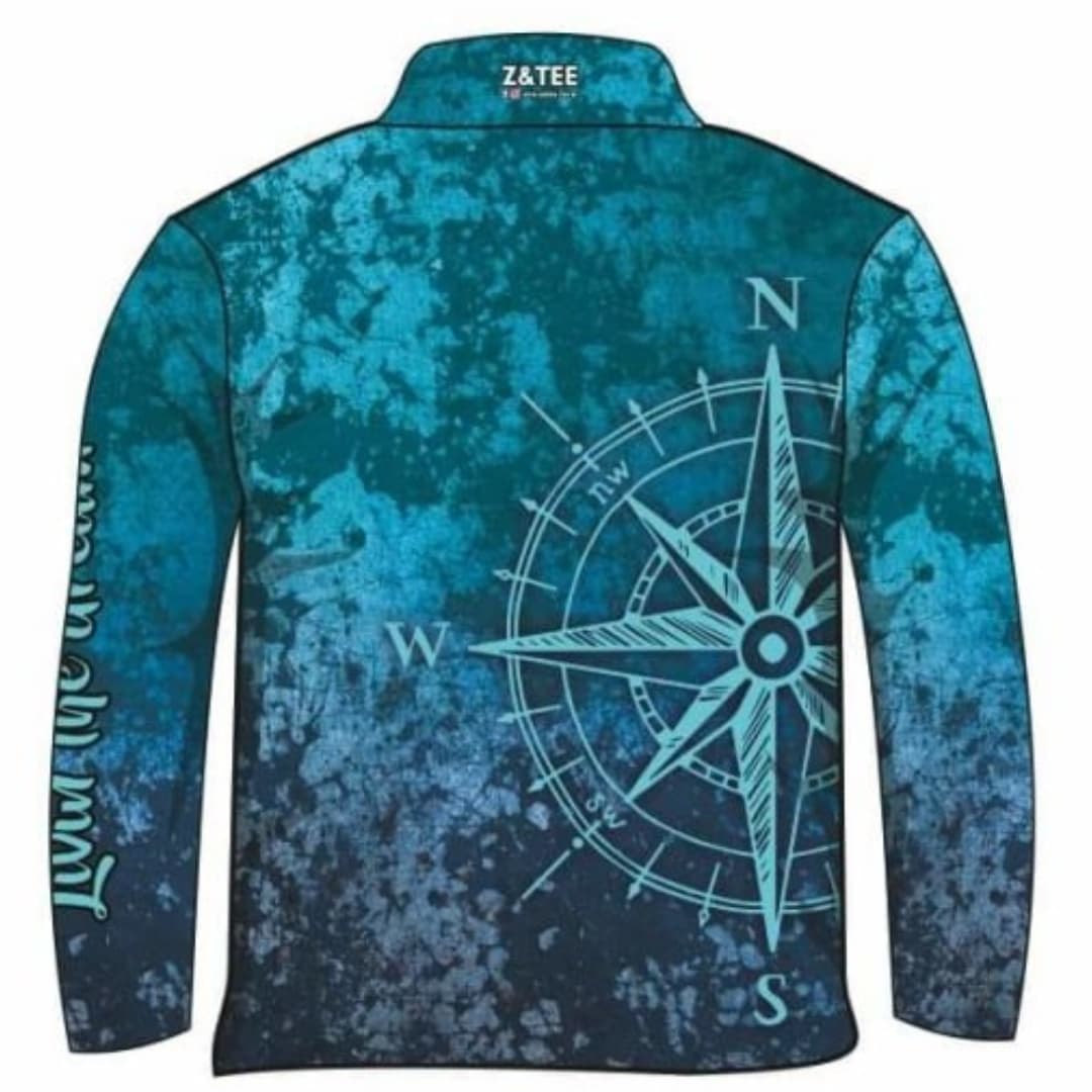 Pre-Order Adventure | Teal Compass | Fishing Shirt Z and TEE camping fishing KIDS LJM men MEN'S DESIGNS mens MEN’S DESIGNS PATTERN AND PLAIN DESIGNS Preorder quick dry spo-default spo-disabled sun sun shirt sun shirts sunsafe uv women's WOMEN'S DESIGNS Women's Fishing Women's Fishing Shirt