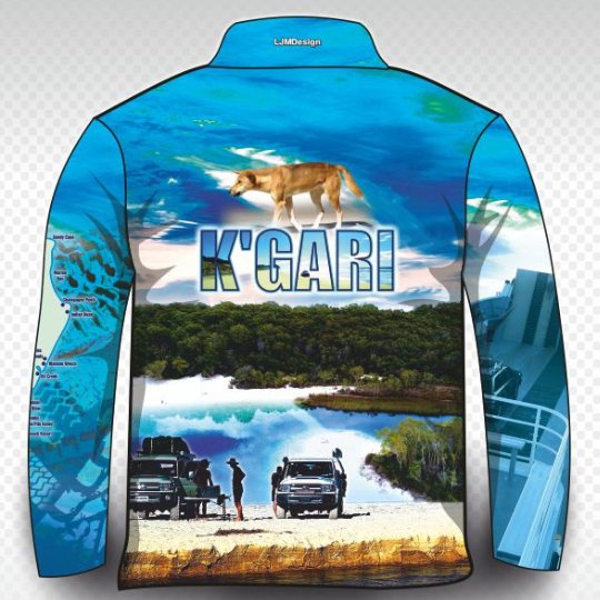 ★Pre-Order★ Fraser Island | Complete K'gari (Fraser Island) Blue Shirt Z and TEE 4x4 boy boys camping fishing FRASER ISLAND DESIGNS K'gari LJM men mens Preorder quick dry spo-default spo-disabled sun sun shirt sun shirts sunsafe travel uv