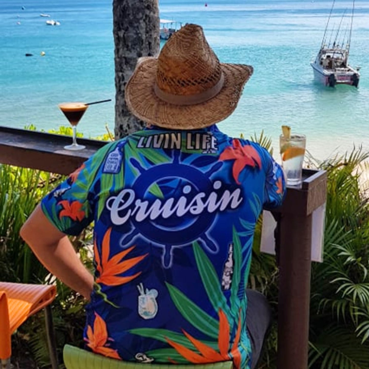 ★Pre-Order★ Cruise | Cruisin Party Blue Cruise Fishing Shirt Z and TEE Australia Australia Day Australian Australiana camping cruise dup-review-publication fishing LJM men mens Preorder quick dry spo-default spo-disabled sun sun shirt sun shirts sunsafe tropical TROPICAL DESIGNS uv