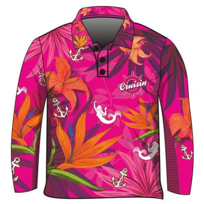 ★Pre-Order★ Cruise | Cruisin Marine Pink Cruise Shirt Z and TEE camping cruise dup-review-publication fishing LJM Preorder quick dry spo-default spo-disabled sun sun shirt sun shirts sunsafe tropical TROPICAL DESIGNS uv Women WOMEN'S DESIGNS Women's Fishing Women's Fishing Shirt womens