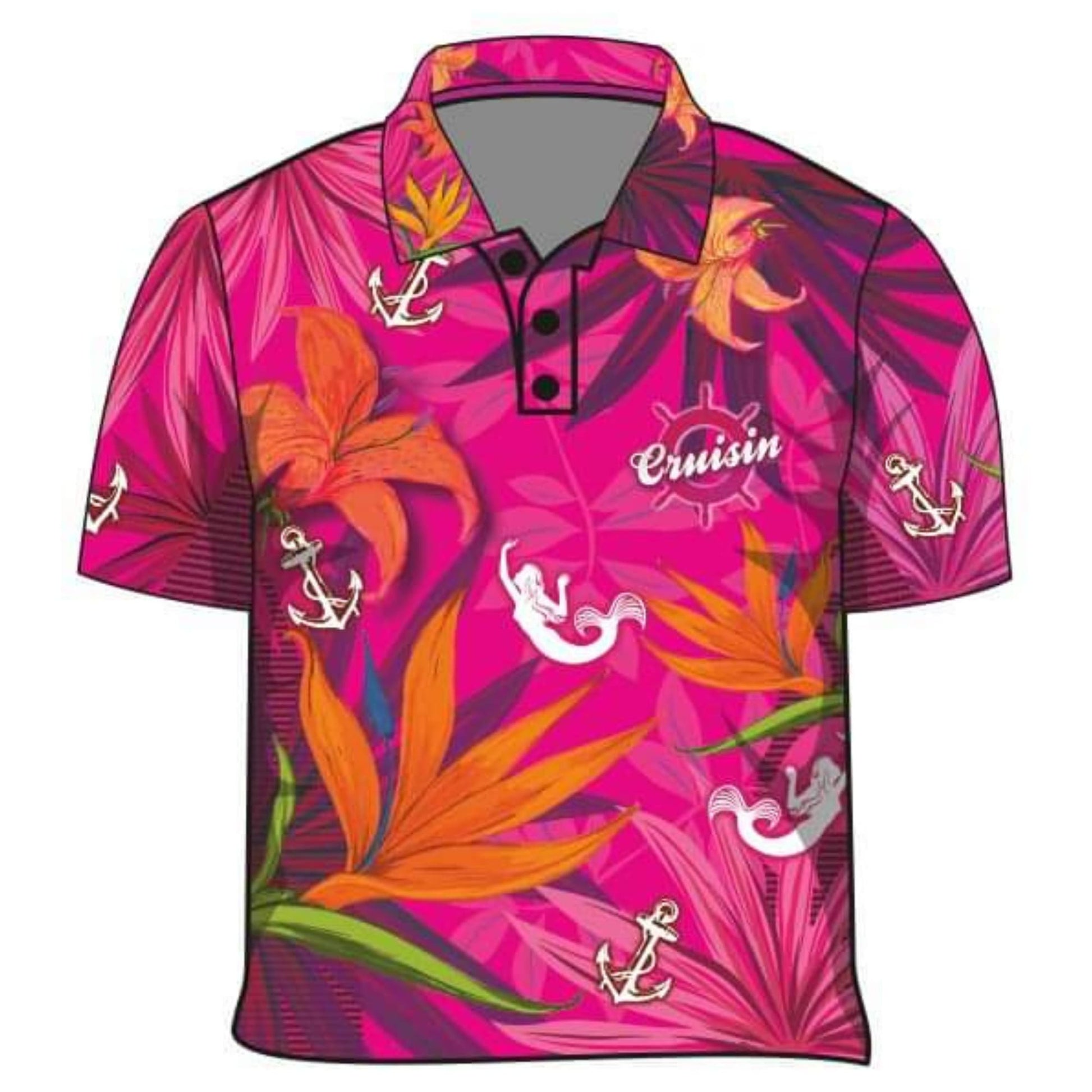 ★Pre-Order★ Cruise | Cruisin Marine Pink Cruise Shirt Z and TEE camping cruise dup-review-publication fishing LJM Preorder quick dry spo-default spo-disabled sun sun shirt sun shirts sunsafe tropical TROPICAL DESIGNS uv Women WOMEN'S DESIGNS Women's Fishing Women's Fishing Shirt womens