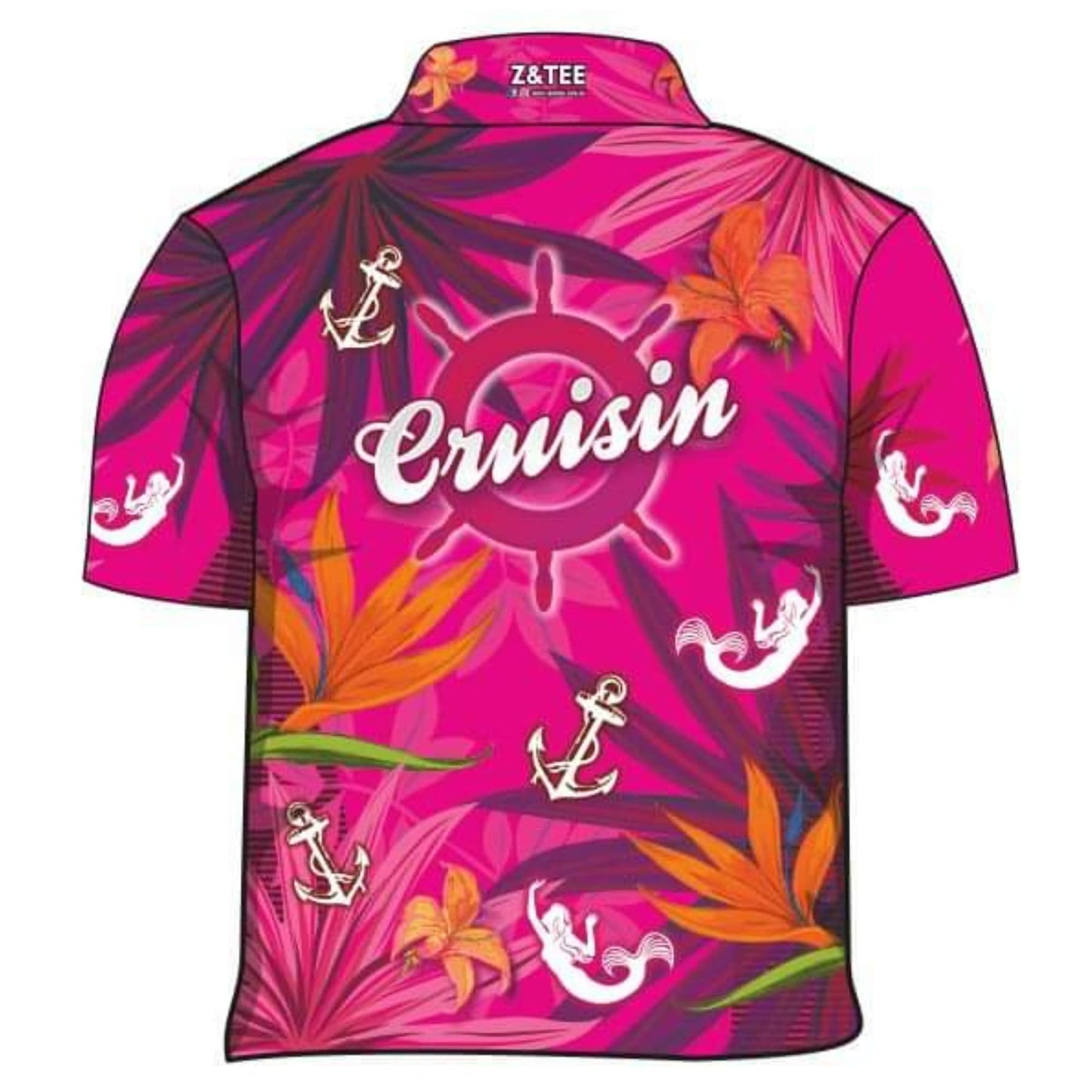 ★Pre-Order★ Cruise | Cruisin Marine Pink Cruise Shirt Z and TEE camping cruise dup-review-publication fishing LJM Preorder quick dry spo-default spo-disabled sun sun shirt sun shirts sunsafe tropical TROPICAL DESIGNS uv Women WOMEN'S DESIGNS Women's Fishing Women's Fishing Shirt womens