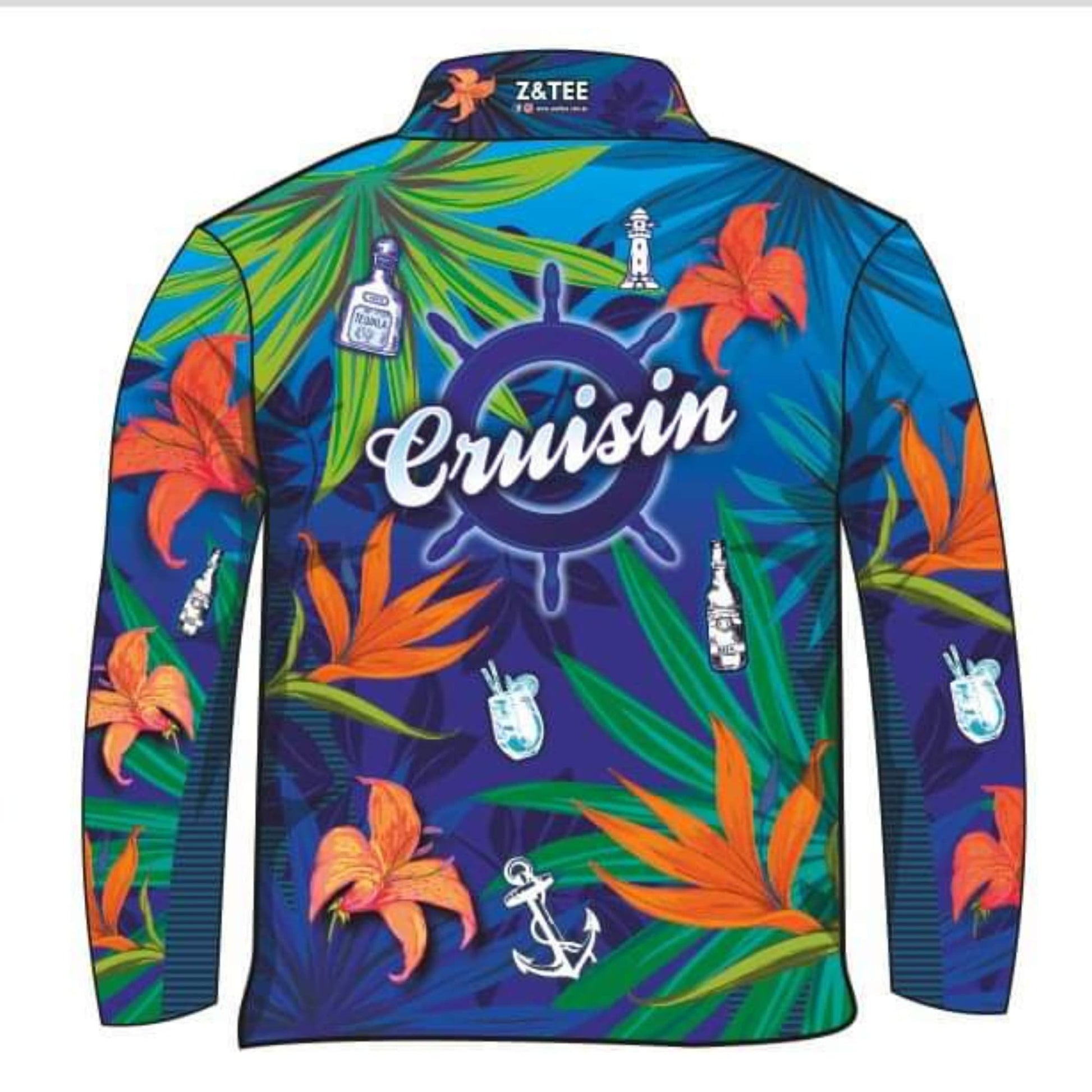 ★Pre-Order★ Cruise | Cruisin Party Blue Cruise Fishing Shirt Z and TEE Australia Australia Day Australian Australiana camping cruise dup-review-publication fishing LJM men mens Preorder quick dry spo-default spo-disabled sun sun shirt sun shirts sunsafe tropical TROPICAL DESIGNS uv