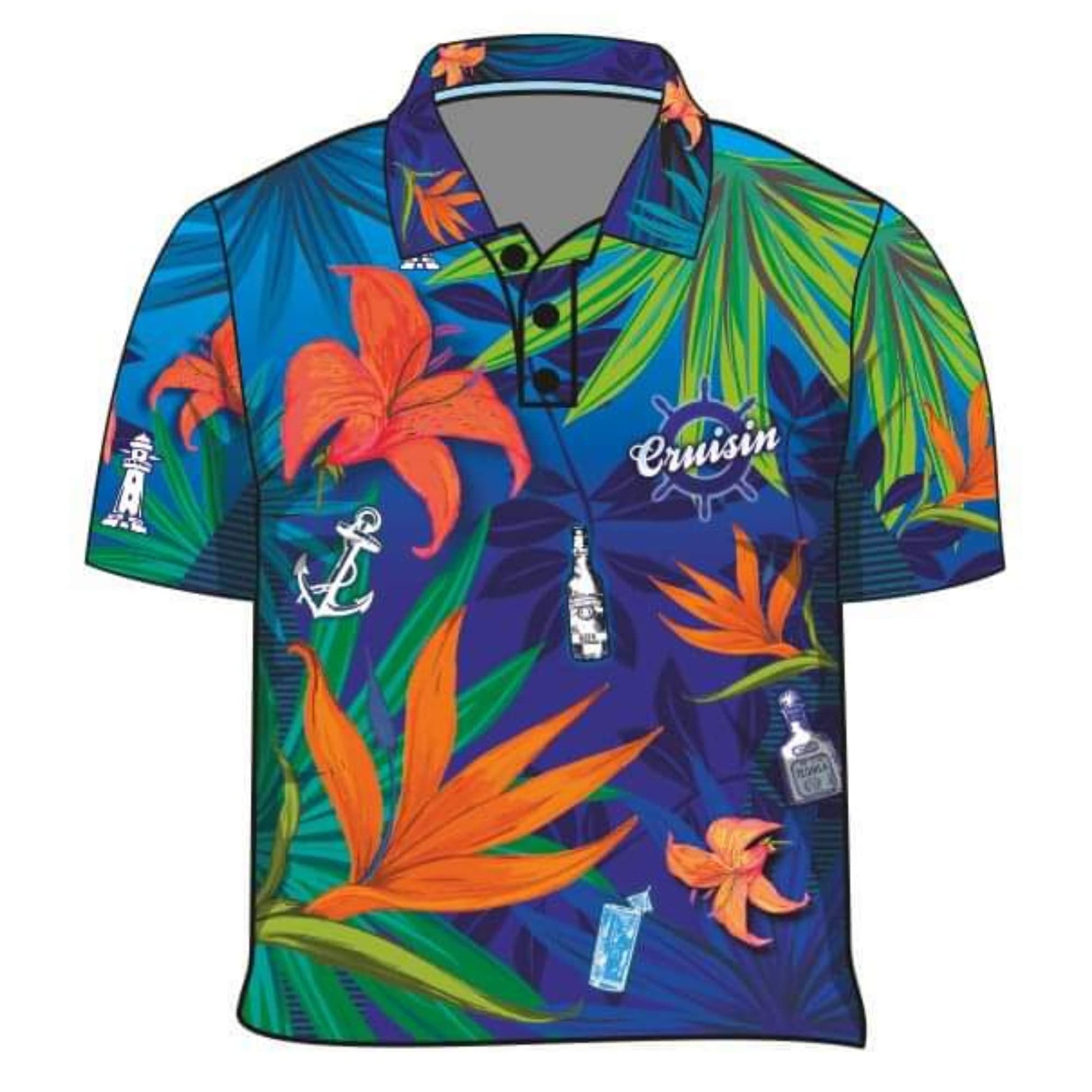 ★Pre-Order★ Cruise | Cruisin Party Blue Cruise Fishing Shirt Z and TEE Australia Australia Day Australian Australiana camping cruise dup-review-publication fishing LJM men mens Preorder quick dry spo-default spo-disabled sun sun shirt sun shirts sunsafe tropical TROPICAL DESIGNS uv