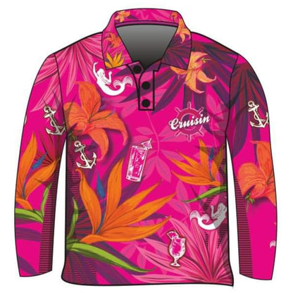 ★Pre-Order★ Cruise | Cruisin Party Pink Cruise Shirt Z and TEE camping cruise dup-review-publication fishing LJM Preorder quick dry spo-default spo-disabled sun sun shirt sun shirts sunsafe tropical TROPICAL DESIGNS uv Women WOMEN'S DESIGNS Women's Fishing Women's Fishing Shirt womens