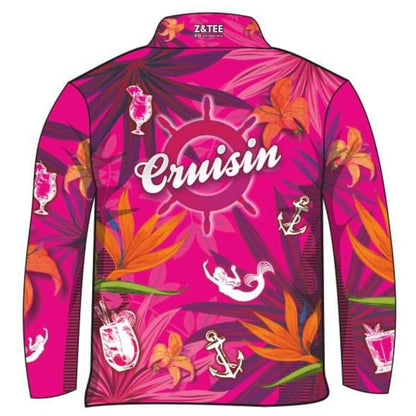 ★Pre-Order★ Cruise | Cruisin Party Pink Cruise Shirt Z and TEE camping cruise dup-review-publication fishing LJM Preorder quick dry spo-default spo-disabled sun sun shirt sun shirts sunsafe tropical TROPICAL DESIGNS uv Women WOMEN'S DESIGNS Women's Fishing Women's Fishing Shirt womens