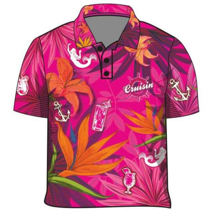 ★Pre-Order★ Cruise | Cruisin Party Pink Cruise Shirt Z and TEE camping cruise dup-review-publication fishing LJM Preorder quick dry spo-default spo-disabled sun sun shirt sun shirts sunsafe tropical TROPICAL DESIGNS uv Women WOMEN'S DESIGNS Women's Fishing Women's Fishing Shirt womens