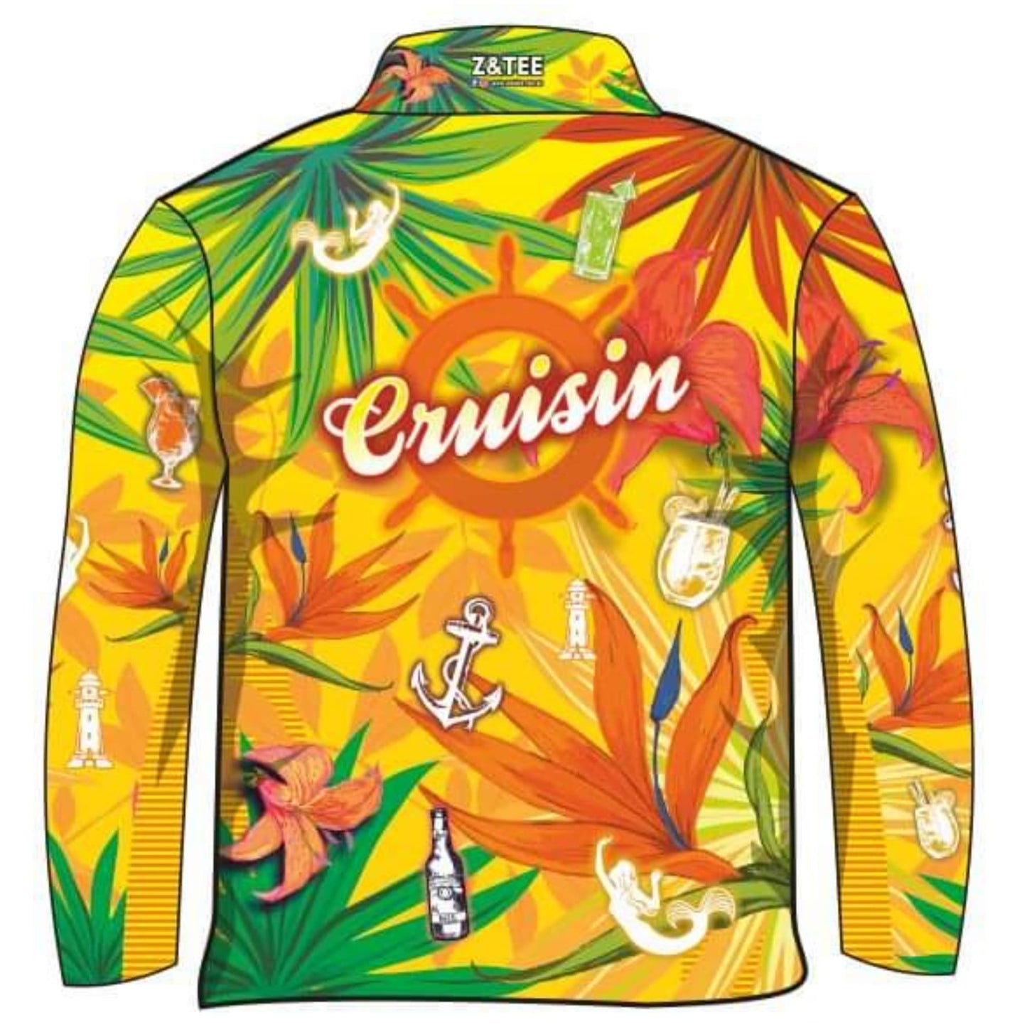 ★Pre-Order★ Cruise | Cruisin Party Yellow Cruise Shirt Z and TEE Australia Australia Day Australian Australiana camping cruise dup-review-publication fishing LJM men mens Preorder quick dry spo-default spo-disabled sun sun shirt sun shirts sunsafe tropical TROPICAL DESIGNS uv