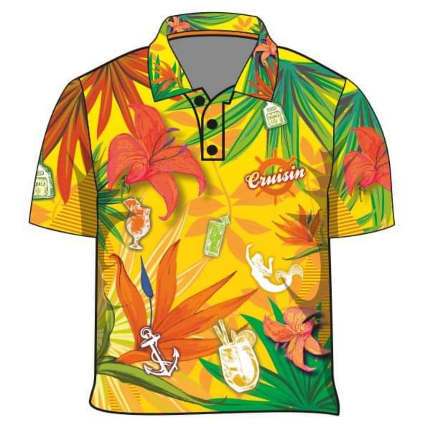 ★Pre-Order★ Cruise | Cruisin Party Yellow Cruise Shirt Z and TEE Australia Australia Day Australian Australiana camping cruise dup-review-publication fishing LJM men mens Preorder quick dry spo-default spo-disabled sun sun shirt sun shirts sunsafe tropical TROPICAL DESIGNS uv