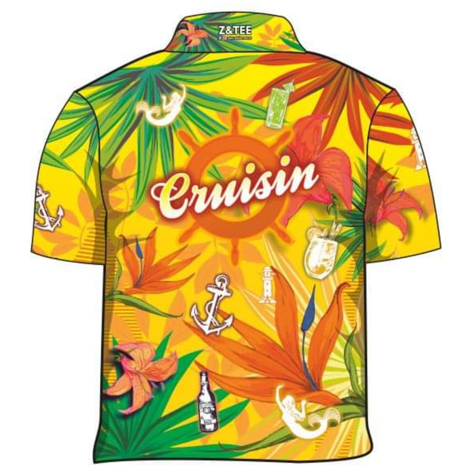 ★Pre-Order★ Cruise | Cruisin Party Yellow Cruise Shirt Z and TEE Australia Australia Day Australian Australiana camping cruise dup-review-publication fishing LJM men mens Preorder quick dry spo-default spo-disabled sun sun shirt sun shirts sunsafe tropical TROPICAL DESIGNS uv