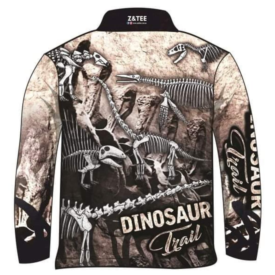 Kids | Dinosaur Trail Fossils Bone Shirt - In Stock Z and TEE 2XL 3XL boy boys BOYS DESIGNS camping DAD FISHING HIM ALL In Stock KIDS KIDS ALL kids design Kids UV rated shirt L LJM M market sts men mens quick dry S spo-default spo-disabled STS sun sun shirt sun shirts sunsafe SWIMMING uv XL XS z&tee