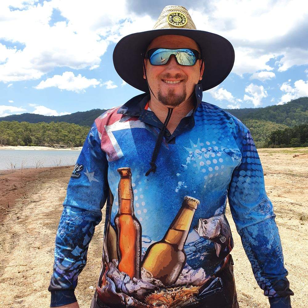 ★Pre-Order★ Australian | Cheers to the Weekend Fishing Shirt Z and TEE AUSSIE FLAG Australia Australia Day Australian camping FISH DESIGNS fishing LJM men MEN'S DESIGNS mens Preorder quick dry spo-default spo-disabled sun sun shirt sun shirts sunsafe uv