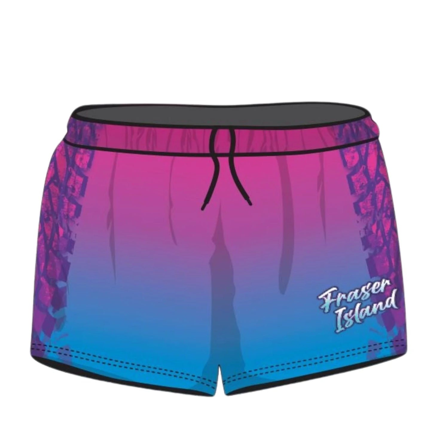 ★Pre-Order★ Rugby Shorts | Fraser Island Trax Pink Z and TEE camping FISHING FRASER ISLAND DESIGNS K'gari LJM quick dry spo-default spo-disabled sun sunsafe SWIMMING uv Women WOMEN'S DESIGNS Women's Fishing womens z&tee