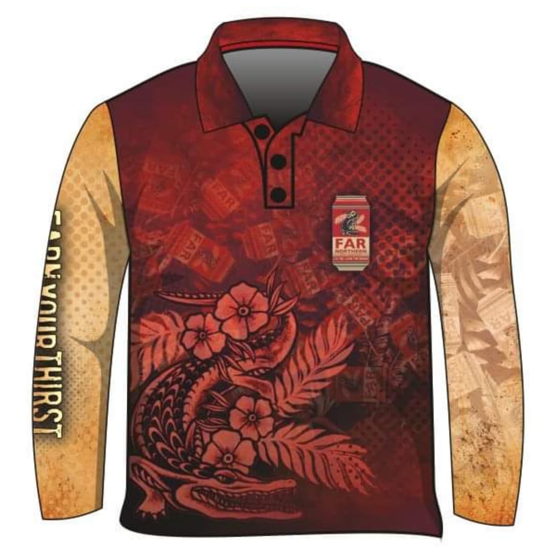 Men's | Far Northern Beer Maroon Shirt Z and TEE Australiana boxingday BUY2SHIRTS COUNTRY WESTERN DESIGNS DAD football footy HIM ALL In Stock lastchance LJM market sts men mens qld Queensland quick dry spo-default spo-disabled state of origin STS sun sun shirt sun shirts sunsafe uv z&tee