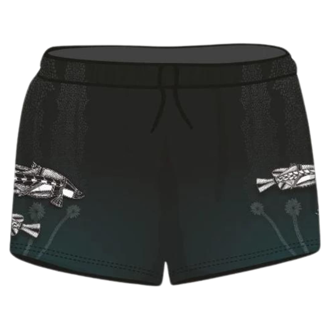 ★Pre-Order★ Rugby Shorts | Indigenous Waterhole Barramundi Black