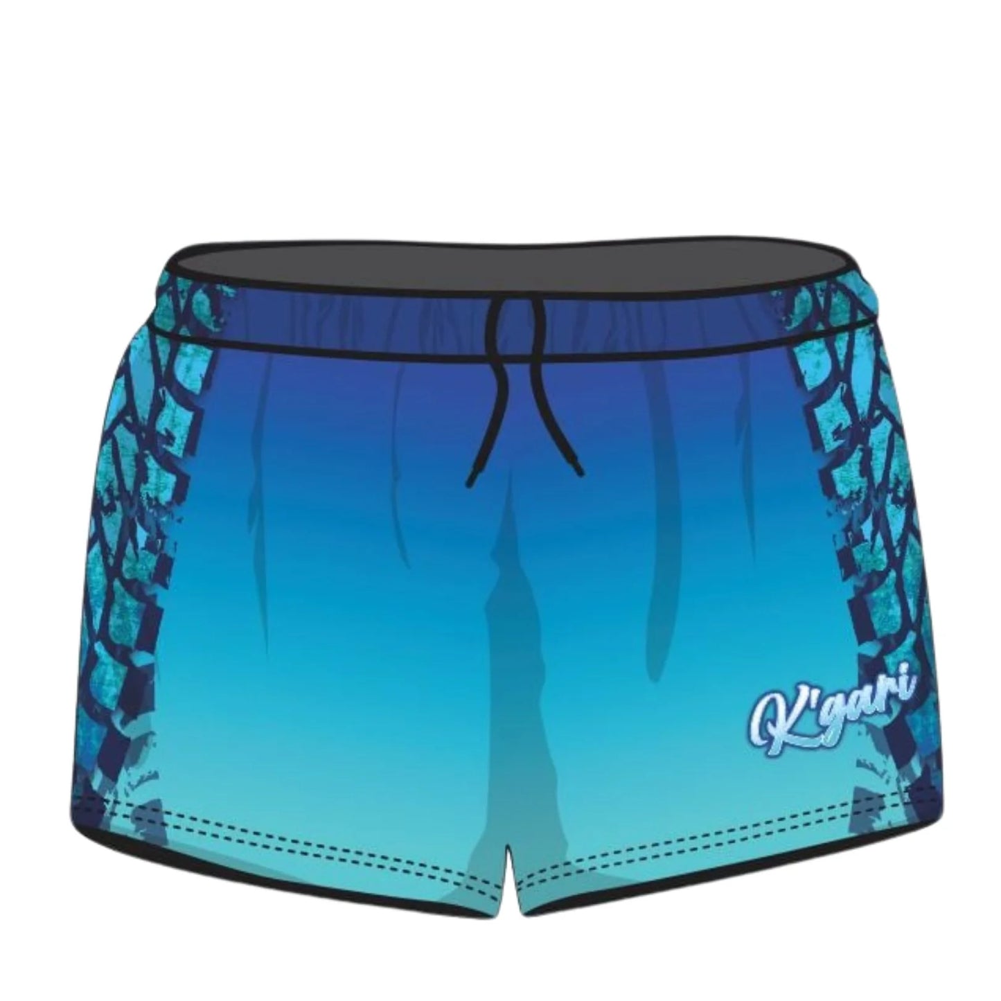 ★Pre-Order★ Rugby Shorts | K'gari Trax Blue Z and TEE camping FISHING FRASER ISLAND DESIGNS K'gari LJM quick dry spo-default spo-disabled sun sunsafe SWIMMING uv Women WOMEN'S DESIGNS Women's Fishing womens z&tee