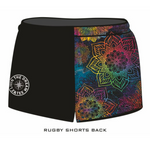 ★Pre-Order★ Rugby Shorts | Kaleidoscope Mandala Black LJM Designs camping FISHING in stock LJM PATTERN AND PLAIN DESIGNS quick dry spo-default spo-disabled sun sun shirt sun shirts sunsafe SWIMMING uv Women WOMEN'S DESIGNS Women's Fishing womens z&tee