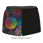 ★Pre-Order★ Rugby Shorts | Kaleidoscope Mandala Black LJM Designs camping FISHING in stock LJM PATTERN AND PLAIN DESIGNS quick dry spo-default spo-disabled sun sun shirt sun shirts sunsafe SWIMMING uv Women WOMEN'S DESIGNS Women's Fishing womens z&tee