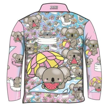 ★Pre-Order★ Kids | Ko Ko Koala Pink Shirt Z and TEE Australia Australia Day Australian camping fishing GIRLS DESIGNS KIDS LJM Preorder quick dry spo-default spo-disabled sun sun shirt sun shirts sunsafe uv