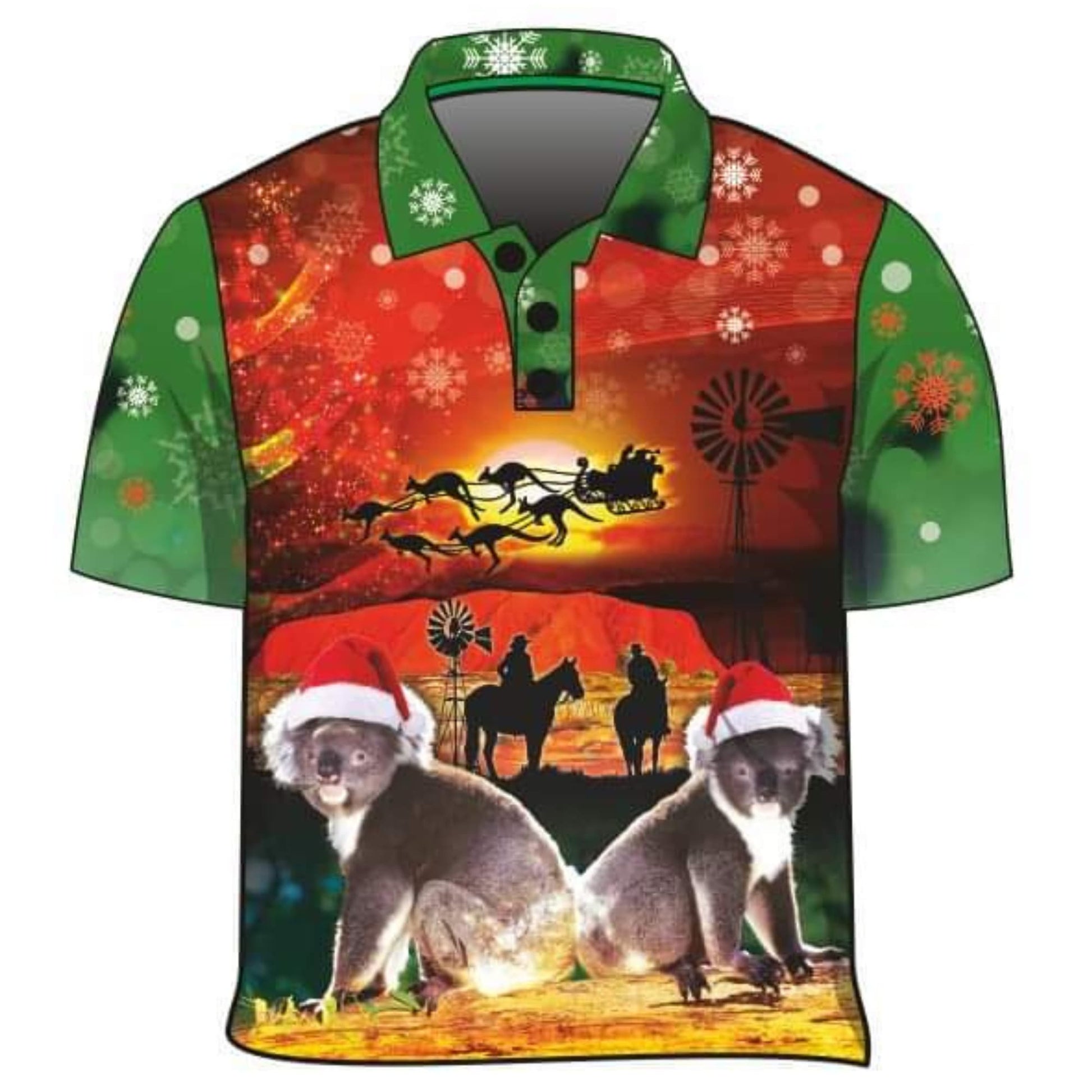 Christmas | Outback Christmas Shirt - In Stock Z and TEE Aussie Australia Australia Day Australian Australiana boxingday boys camping Children Fishing Children's Fishing Christmas FATHER'S DAY FISHING HIM ALL in stock LJM men mens quick dry spo-default spo-disabled sun sun shirt sun shirts sunsafe SWIMMING uv xmas z&tee