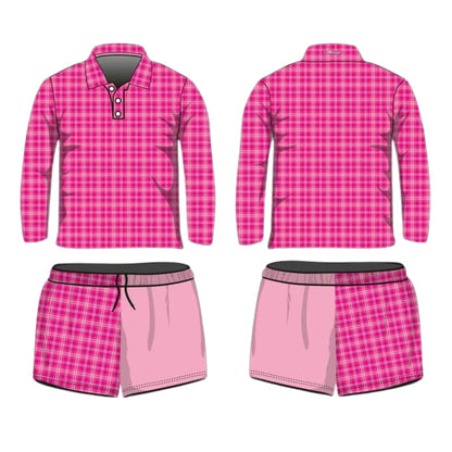 ★Pre-Order★ Australian | Pink Flanny Fishing Shirt Z and TEE camping fishing LJM Preorder quick dry spo-default spo-disabled sun sun shirt sun shirts sunsafe tartan uv Women WOMEN'S DESIGNS Women's Fishing Shirt womens