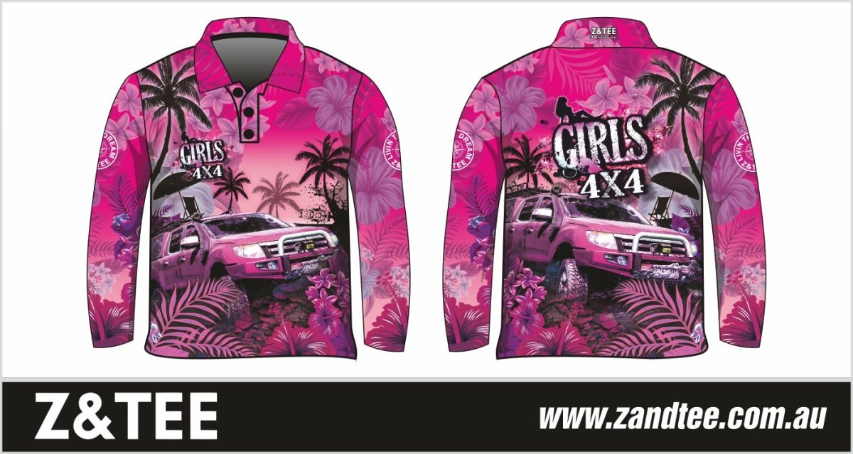 ★Pre-Order★ Rugby Shorts | Girls 4x4 Tropical Pink Z and TEE camping cape york CAPE YORK DESIGNS FISHING LJM quick dry spo-default spo-disabled sun sunsafe SWIMMING TROPICAL DESIGNS uv Women WOMEN'S DESIGNS Women's Fishing womens z&tee