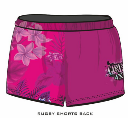 ★Pre-Order★ Rugby Shorts | Girls 4x4 Tropical Pink Z and TEE camping cape york CAPE YORK DESIGNS FISHING LJM quick dry spo-default spo-disabled sun sunsafe SWIMMING TROPICAL DESIGNS uv Women WOMEN'S DESIGNS Women's Fishing womens z&tee