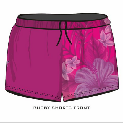 ★Pre-Order★ Rugby Shorts | Girls 4x4 Tropical Pink Z and TEE camping cape york CAPE YORK DESIGNS FISHING LJM quick dry spo-default spo-disabled sun sunsafe SWIMMING TROPICAL DESIGNS uv Women WOMEN'S DESIGNS Women's Fishing womens z&tee