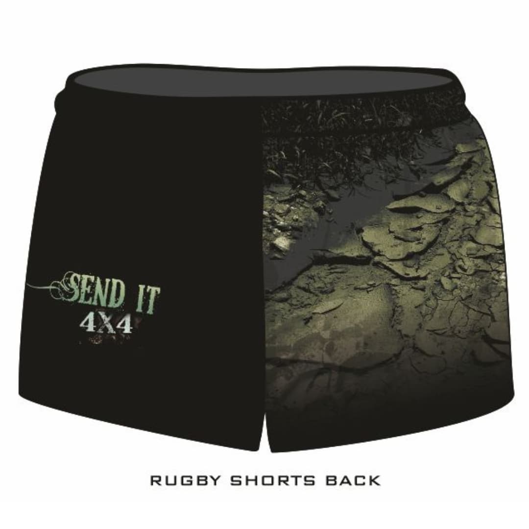 ★Pre-Order★ Rugby Shorts | Send It 4x4 Khaki Z and TEE 4wd 4x4 4X4 DESIGNS camping FISHING LJM men MEN'S DESIGNS mens MEN’S DESIGNS quick dry spo-default spo-disabled sun sunsafe SWIMMING uv z&tee