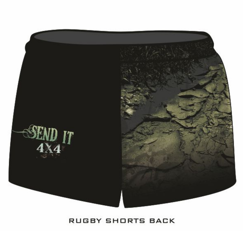 ★Pre-Order★ Rugby Shorts | Send It 4x4 Khaki LJM Designs 4wd 4x4 4X4 DESIGNS camping FISHING in stock LJM men MEN'S DESIGNS mens MEN’S DESIGNS quick dry spo-default spo-disabled sun sun shirt sun shirts sunsafe SWIMMING uv z&tee