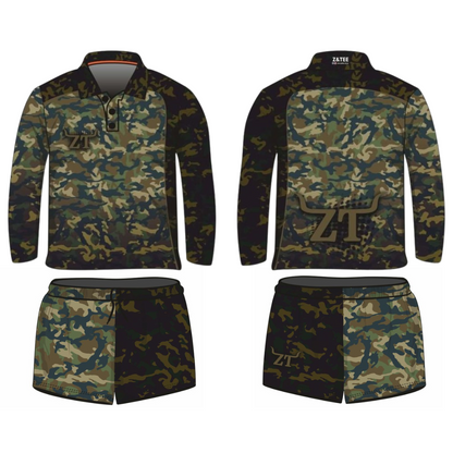 ★Pre-Order★ Rugby Shorts | Camo Commando Khaki Green Z and TEE camping FISHING LJM men MEN'S DESIGNS mens MEN’S DESIGNS quick dry spo-default spo-disabled sun sunsafe SWIMMING uv z&tee