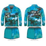 ★Pre-Order★ Rugby Shorts | Send It 4x4 Tropical Aqua LJM Designs camping cape york CAPE YORK DESIGNS FISHING in stock LJM quick dry spo-default spo-disabled sun sun shirt sun shirts sunsafe SWIMMING TROPICAL DESIGNS uv Women WOMEN'S DESIGNS Women's Fishing womens z&tee