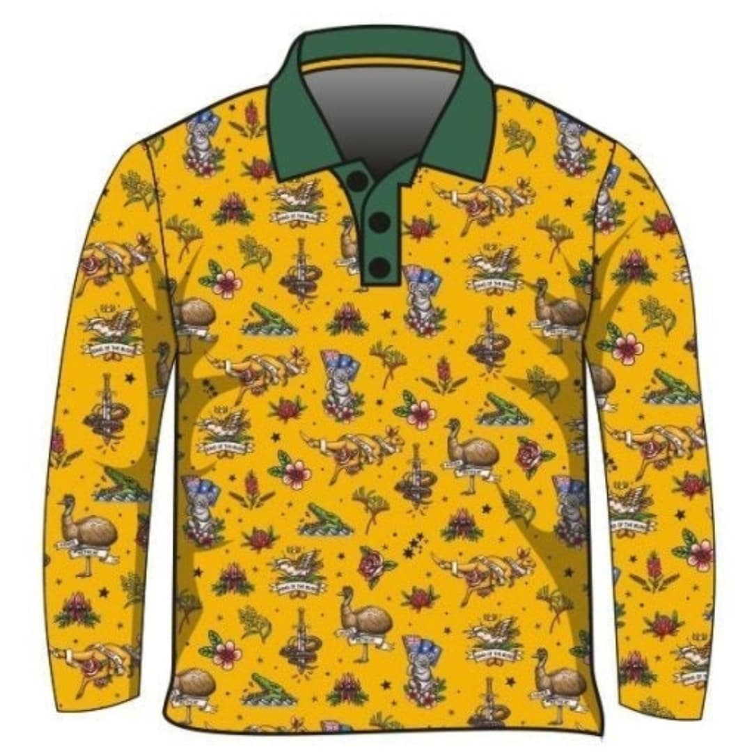 Aussie | Straya Gold Shirt Z and TEE Australia Australia Day Australian Australiana BUY2SHIRTS camping COUNTRY WESTERN DESIGNS DAD FISHING HIM ALL In Stock ladies lastchance LJM market sts men MEN'S DESIGNS mens PATTERN AND PLAIN DESIGNS quick dry spo-default spo-disabled sun sun shirt sun shirts sunsafe SWIMMING uv western womens z&tee