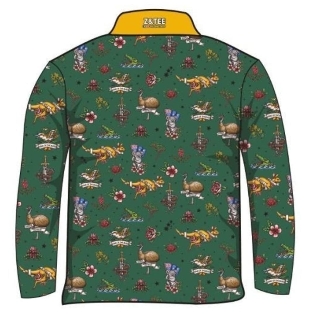 ★Pre-Order★ Australian | Straya Green Fishing Shirt Z and TEE Australia Australia Day Australian camping COUNTRY WESTERN DESIGNS fishing LJM MEN'S DESIGNS mens PATTERN AND PLAIN DESIGNS Preorder quick dry spo-default spo-disabled sun sun shirt sun shirts sunsafe uv western