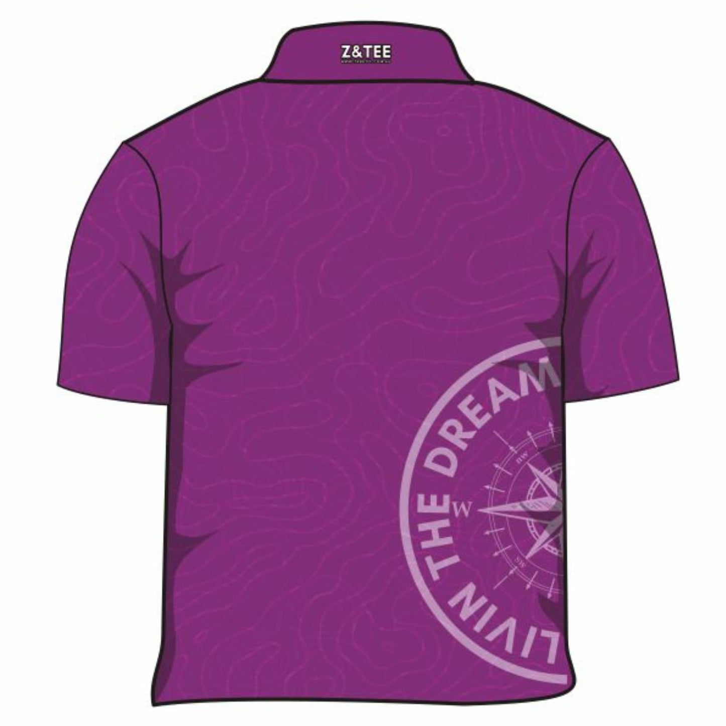 ★Pre-Order★ Compass | Topography Purple Shirt Z and TEE adventure camping fishing Girls GIRLS DESIGNS LJM PATTERN AND PLAIN DESIGNS plain plain colour Preorder quick dry spo-default spo-disabled sun sun shirt sun shirts sunsafe uv Women WOMEN'S DESIGNS Women's Fishing Women's Fishing Shirt womens