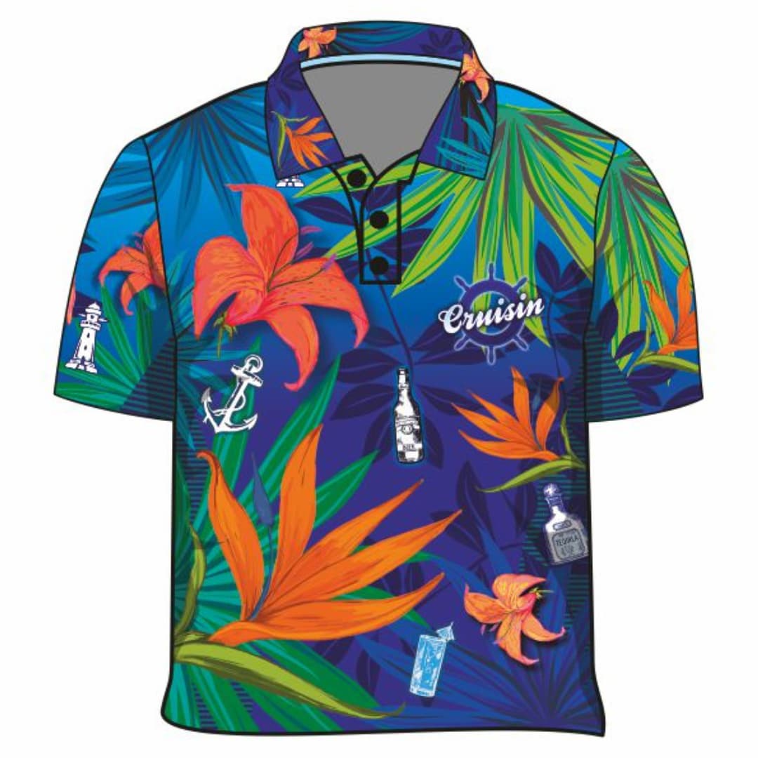 Tropical | Cruisin Blue Tropical Hawaiian Party Cruise Z and TEE 2XL 3XL BUY2SHIRTS Cruise Cruising DAD Floral Flowers Hawaiian Hawiian HIM ALL in stock L Last Chance lastchance LJM M men mens quick dry S Ship spo-default spo-disabled sun sun shirt sun shirts sunsafe Tropical TROPICAL DESIGNS uv XL XS