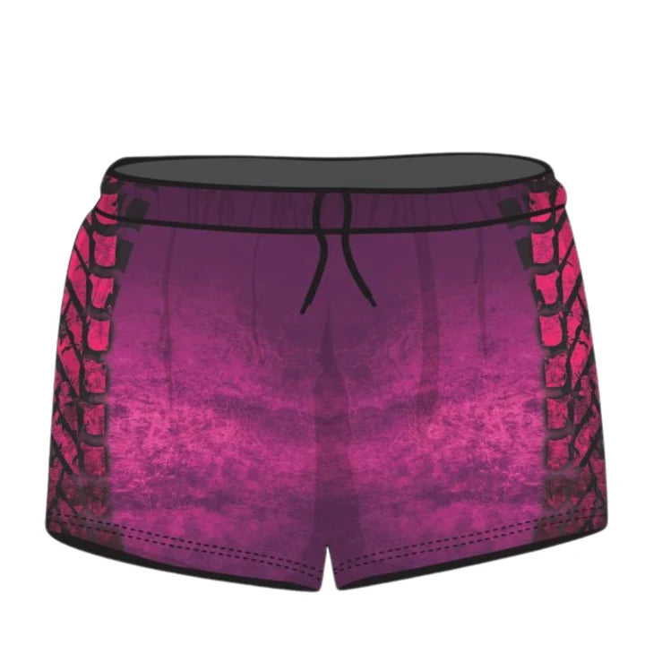 ★Pre-Order★ Rugby Shorts | Tyre Trax Pink Shorts LJM Designs camping FISHING in stock LJM quick dry spo-default spo-disabled sun sun shirt sun shirts sunsafe SWIMMING uv Women WOMEN'S DESIGNS Women's Fishing womens z&tee