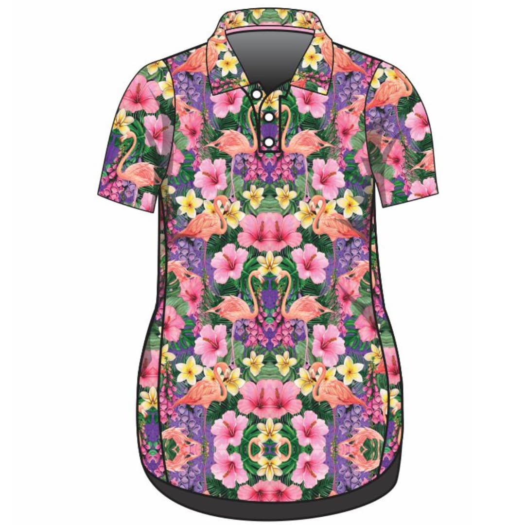 ★Pre-Order★ Tropical | Caribbean Flamingo Lifestyle Dress Z and TEE cruise Cruising girls PATTERN AND PLAIN DESIGNS tropical TROPICAL DESIGNS WOMEN'S DESIGNS womens