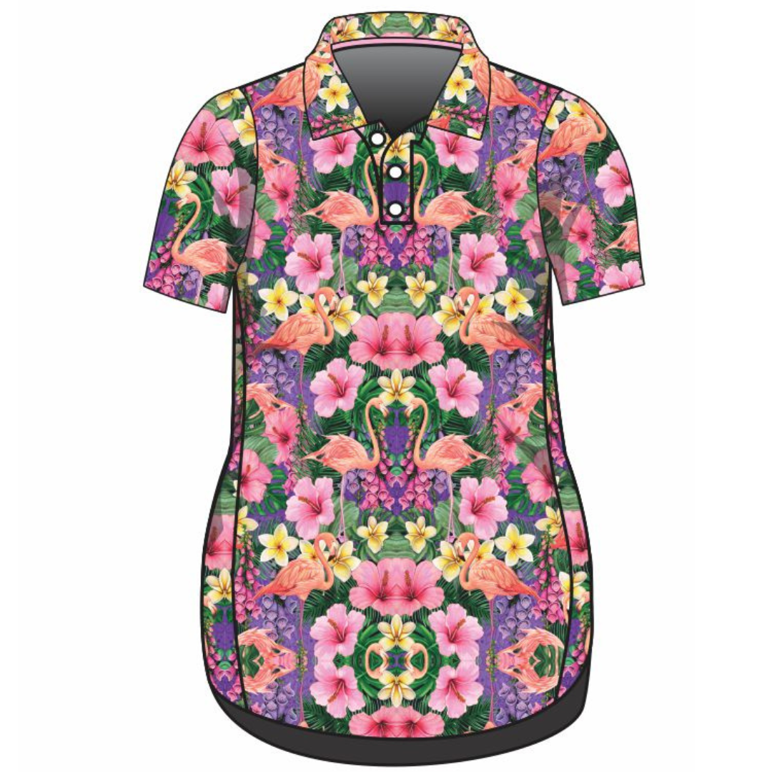 Tropical Caribbean Flamingo Lifestyle Fishing Dress Z and TEE Aussie Australia Australia Day Australian australian bird australian birds Australiana girls in stock PATTERN AND PLAIN DESIGNS pink purple Women Women's Fishing womens