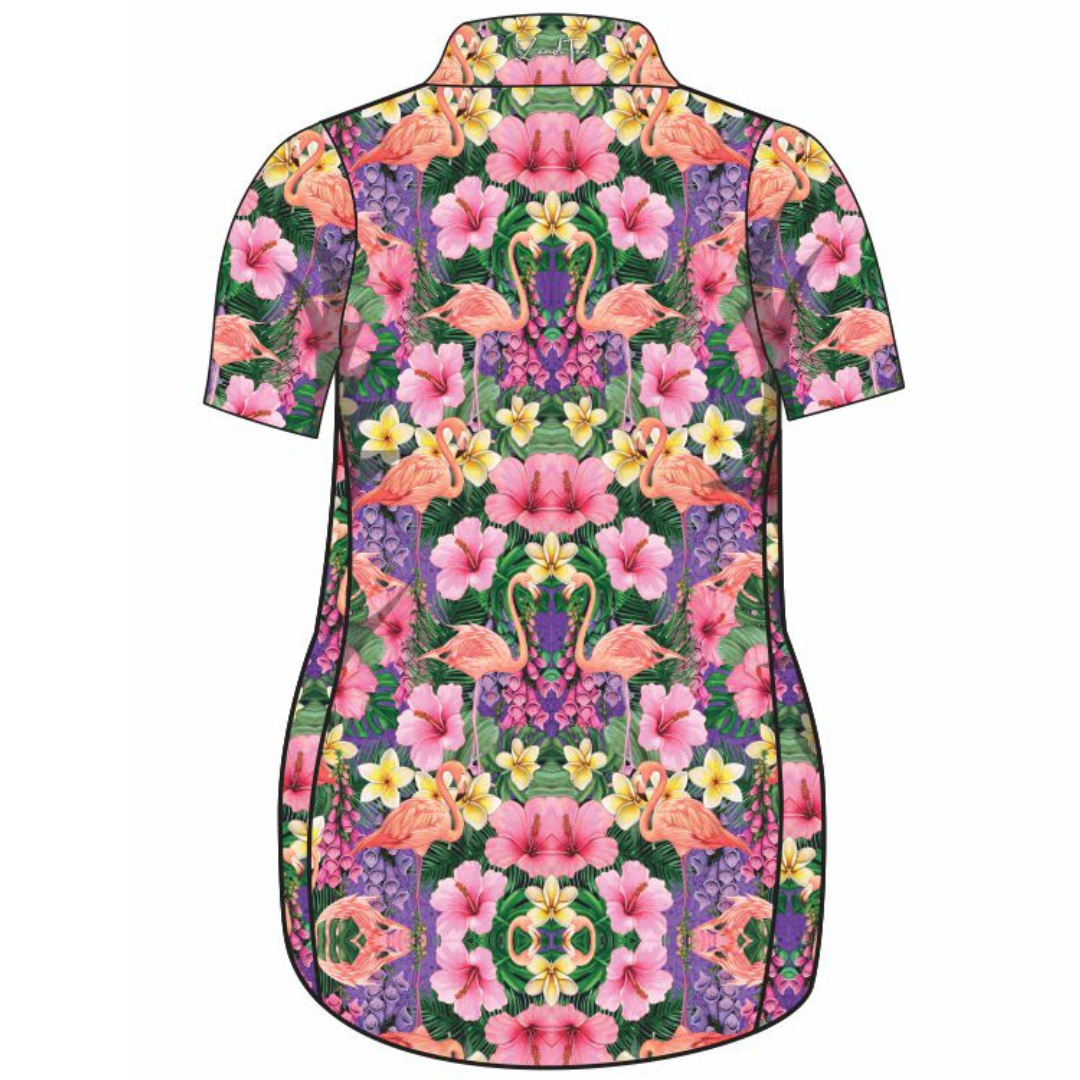 Tropical Caribbean Flamingo Lifestyle Fishing Dress Z and TEE Aussie Australia Australia Day Australian australian bird australian birds Australiana girls in stock PATTERN AND PLAIN DESIGNS pink purple Women Women's Fishing womens